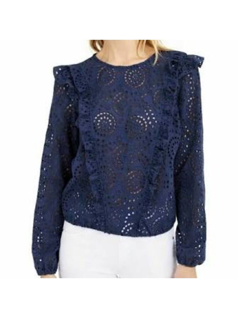 INC Ruffled Eyelet Blouse